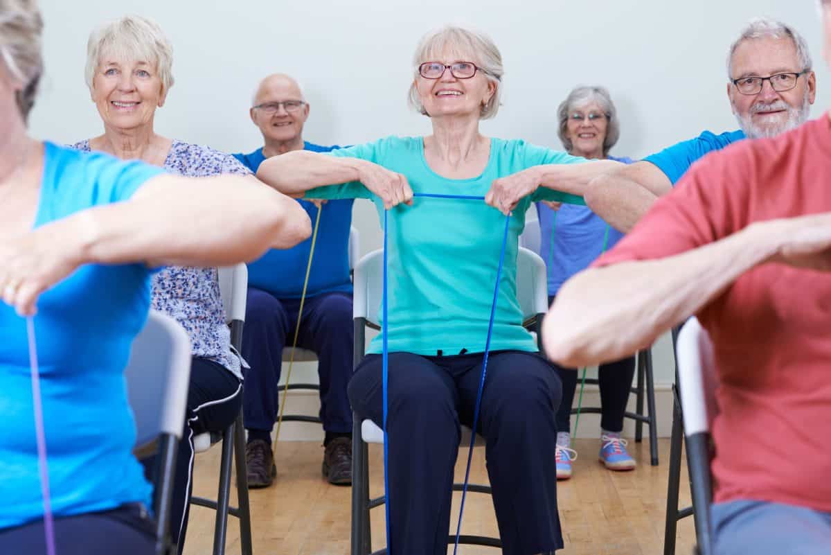 Chair aerobic exercises for senior citizens | Asbury Village Godfrey, IL