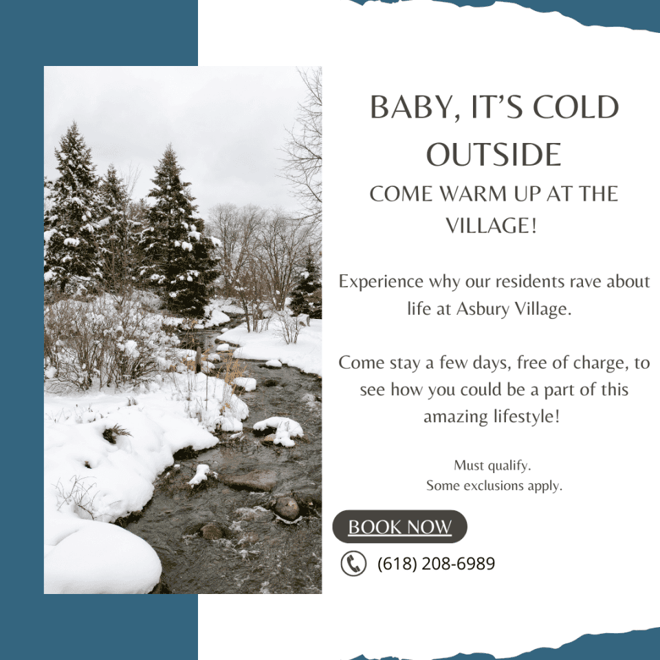 Staycation Banner promoting a few days' stay at Asbury Village. Must qualify. Exclusions apply.